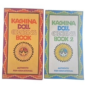 (2) Vintage Kachina Doll Coloring Books Authentic Fund Educational 1975 Arizona